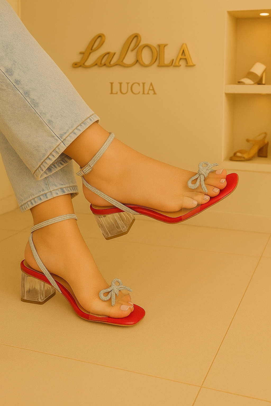 TACÓN LUCÍA ✨ Elegancia Transparente, Poder que Brilla